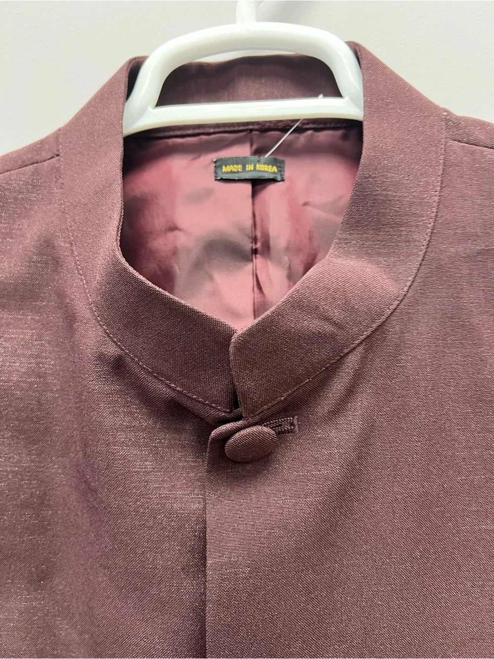 Gianni Veroni Men's Mandarin Collar Blazer in Dusty Mauve 42L